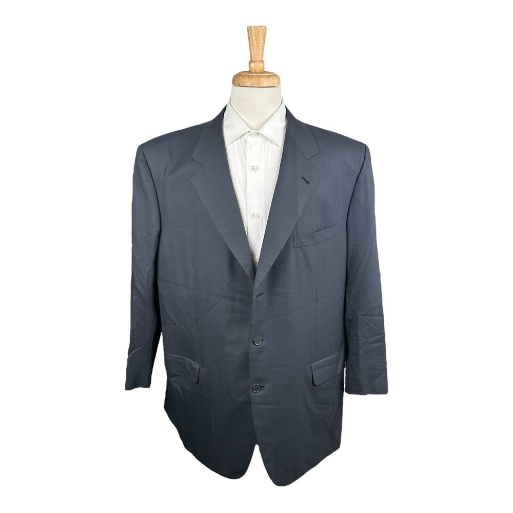 Brioni Bespoke Matte Blue Pure Wool Mens Blazer Size 50R Super 150s